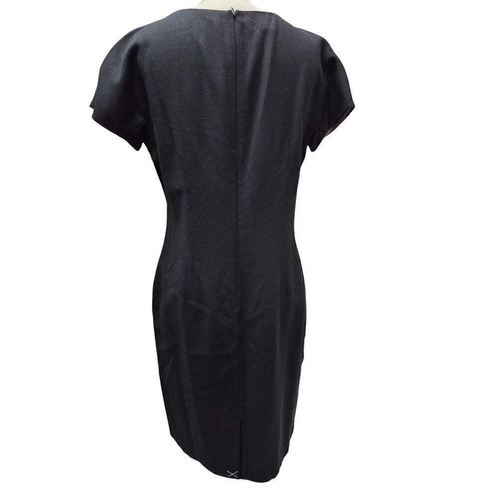 Andrea Viccaro 100% Wool Dress Black Fully Lined Sz 10 VTG 80s 90s NWT - Picture 2 of 6